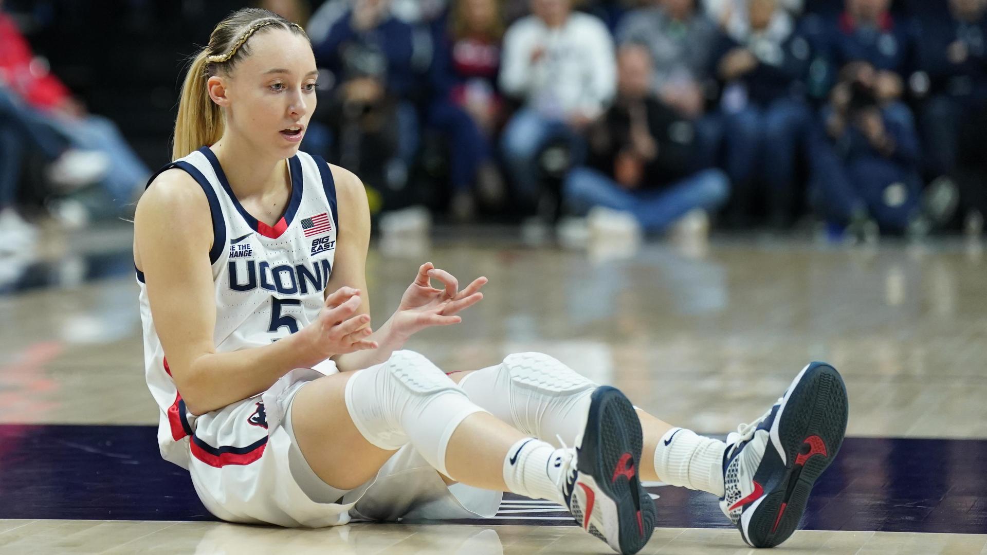 Paige Bueckers buries and-1 triple for UConn