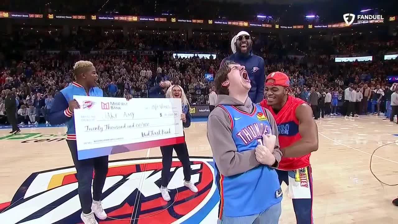 OKC fan drains half-court shot for $20,000