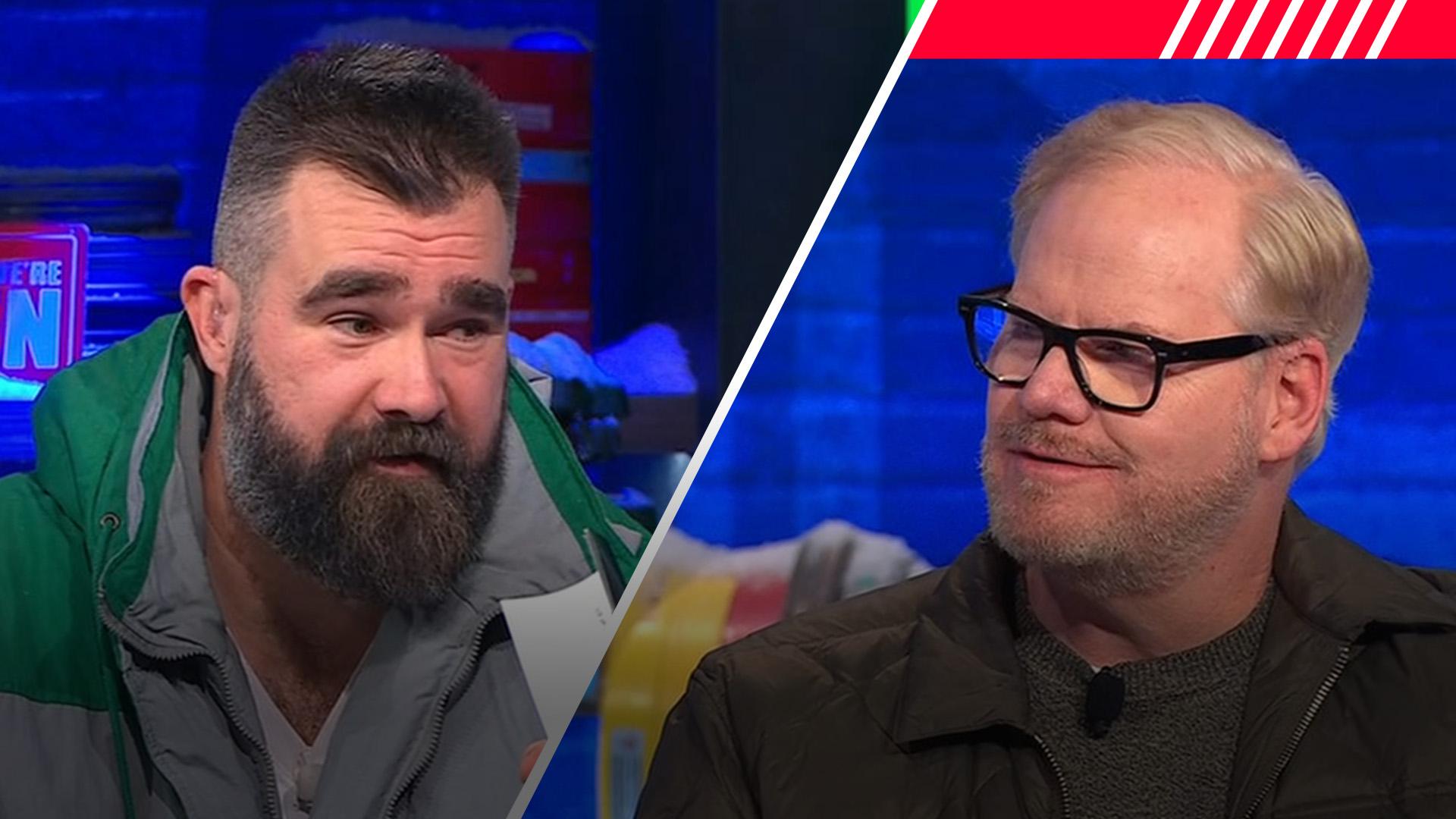 Jim Gaffigan tells Jason Kelce funny story about quitting football