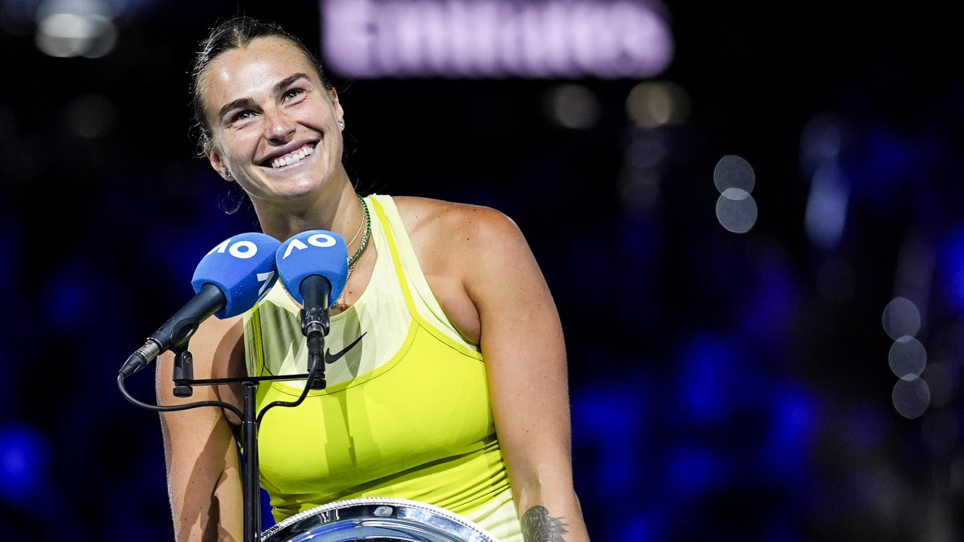 'It's your fault, guys!' Sabalenka jokingly blames team after final loss