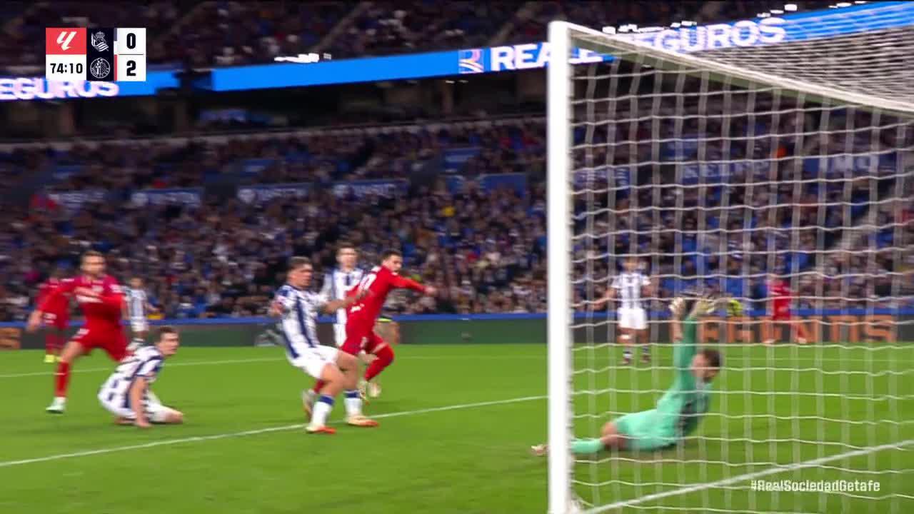 Carles Perez slots in the goal for Getafe