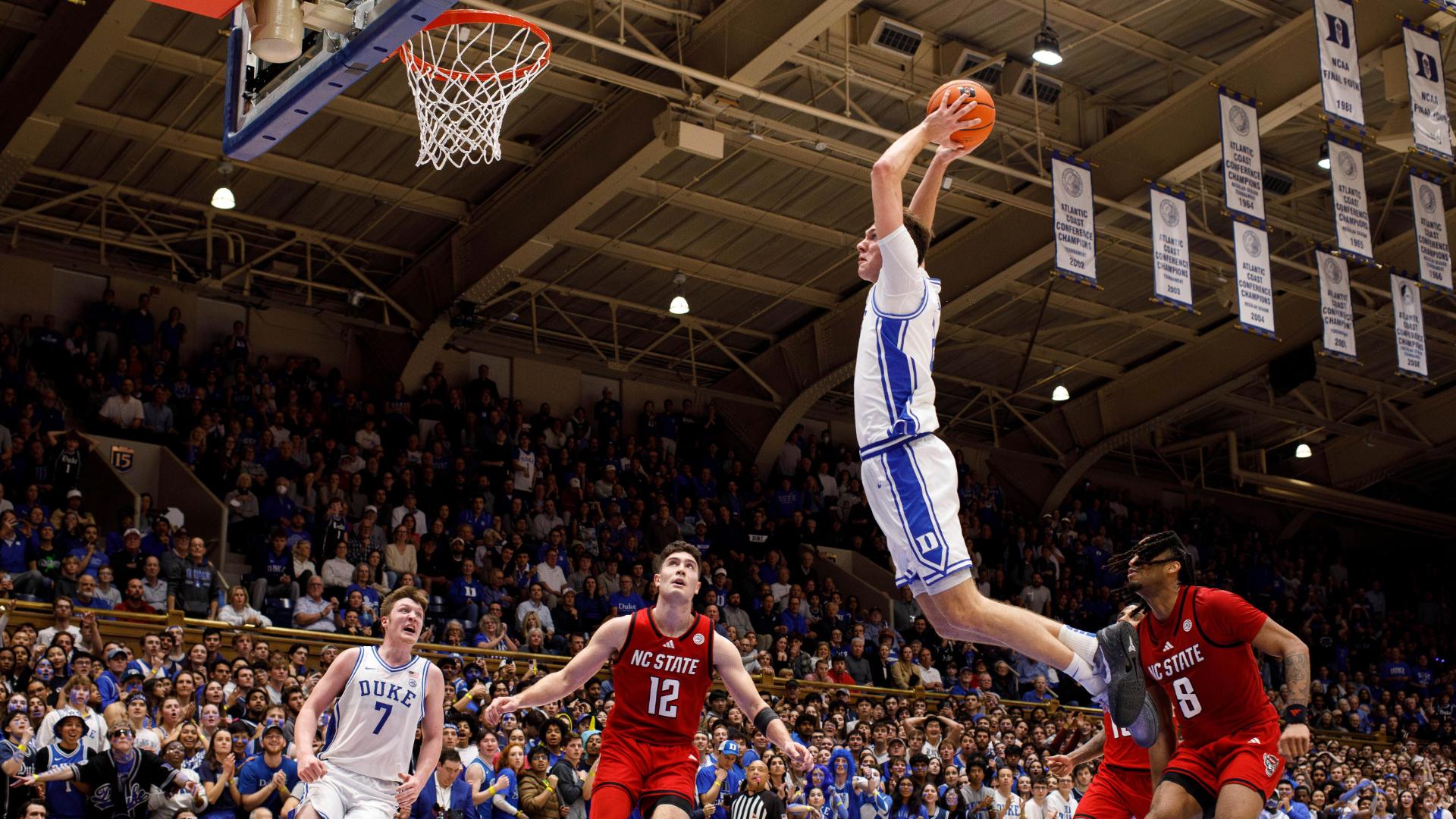 Cooper Flagg soars for a dunk