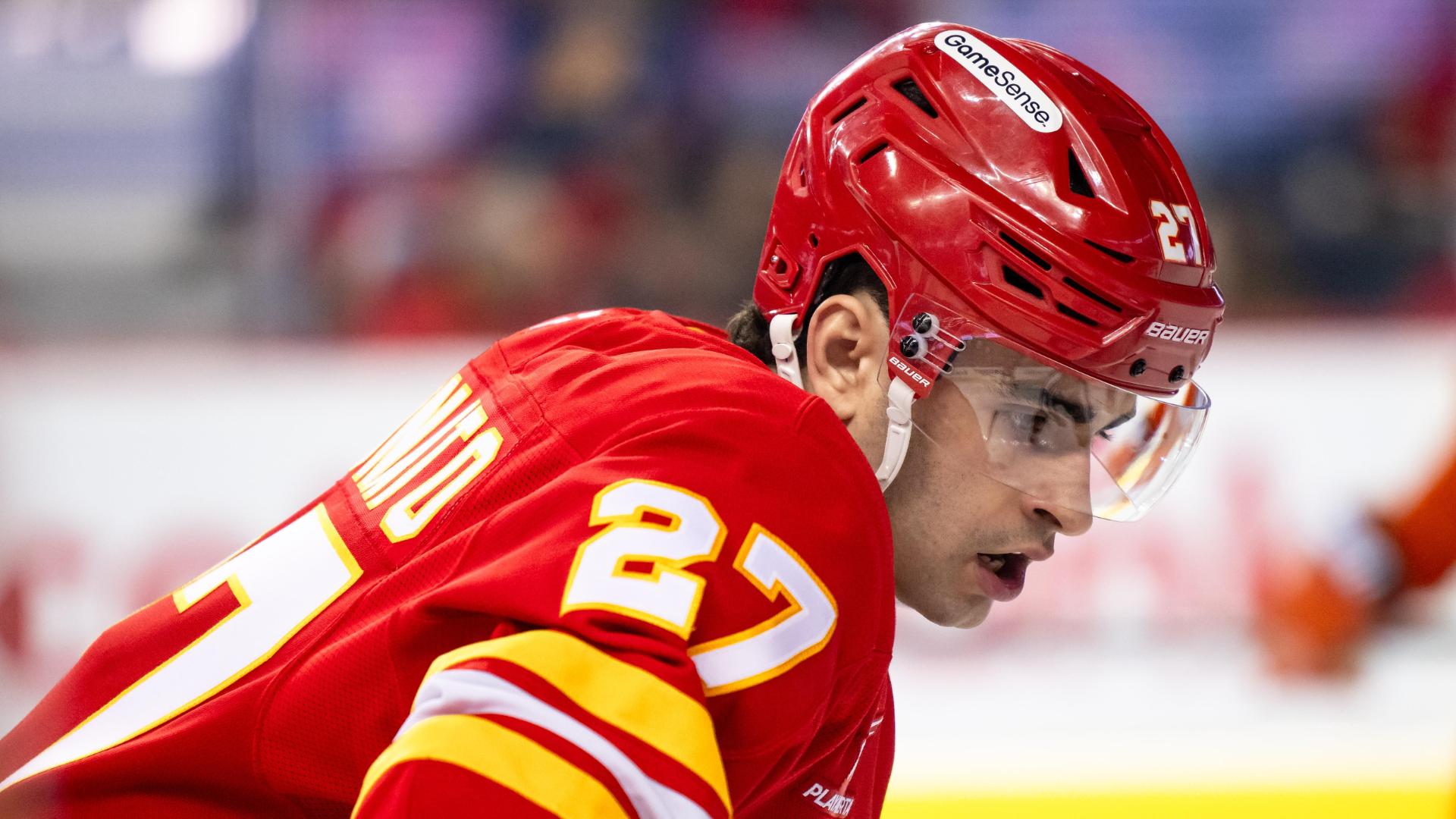 Matt Coronato's hat trick powers Flames past Ducks