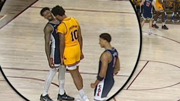 BJ Freeman head-butts Caleb Love, both players ejected - ESPN Video