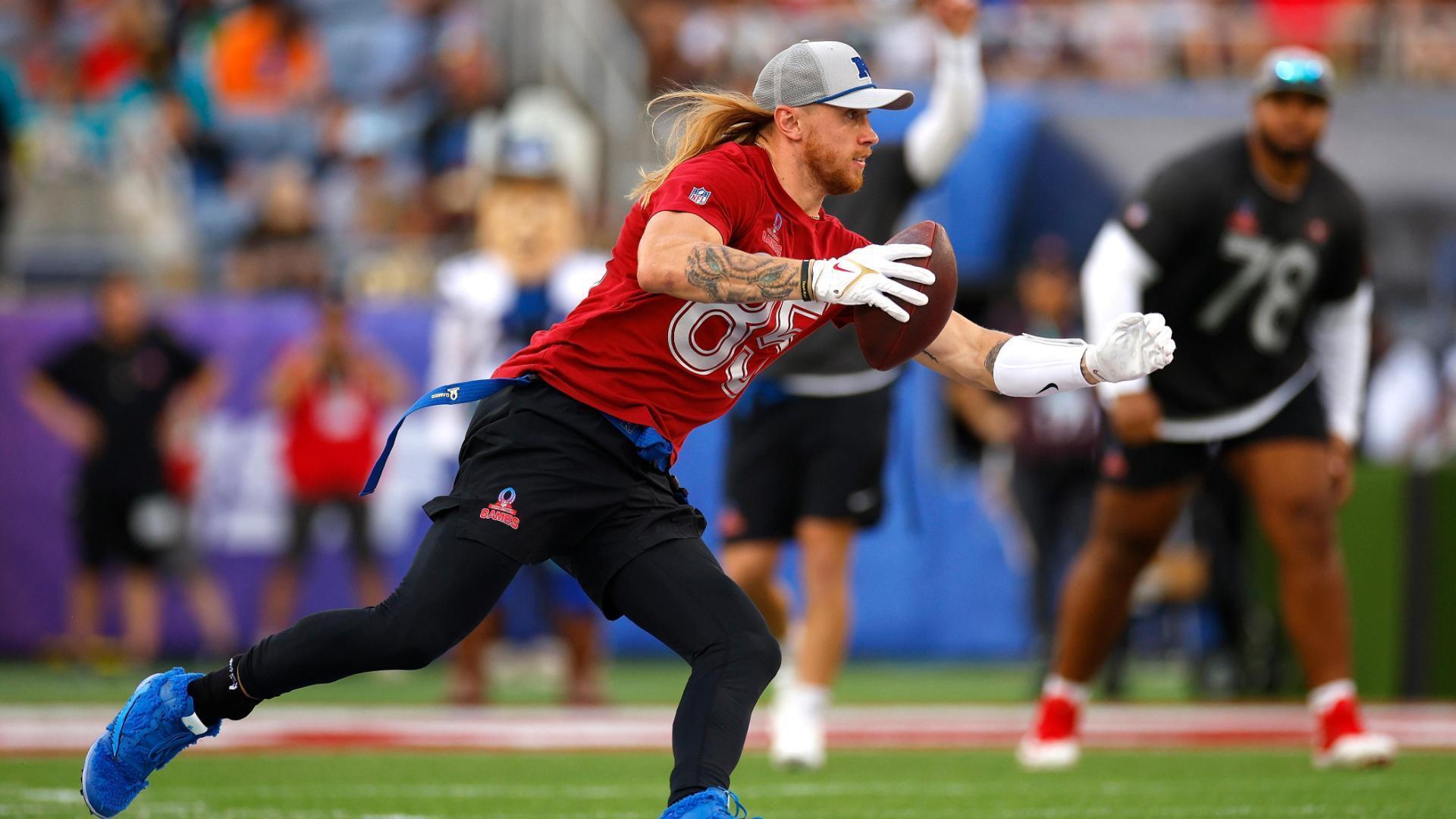 George Kittle celebrates his Pro Bowl TD with an epic spike