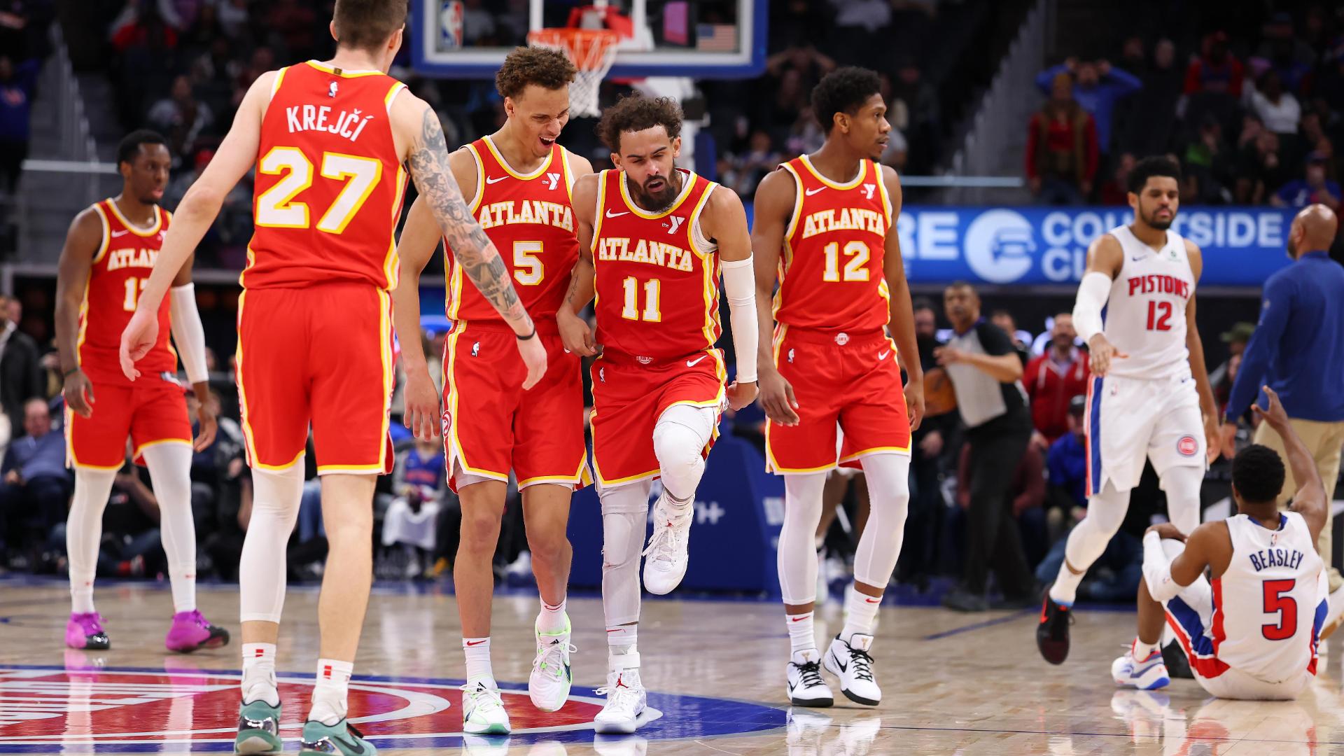 Trae Young steps over defender after game winner for Hawks