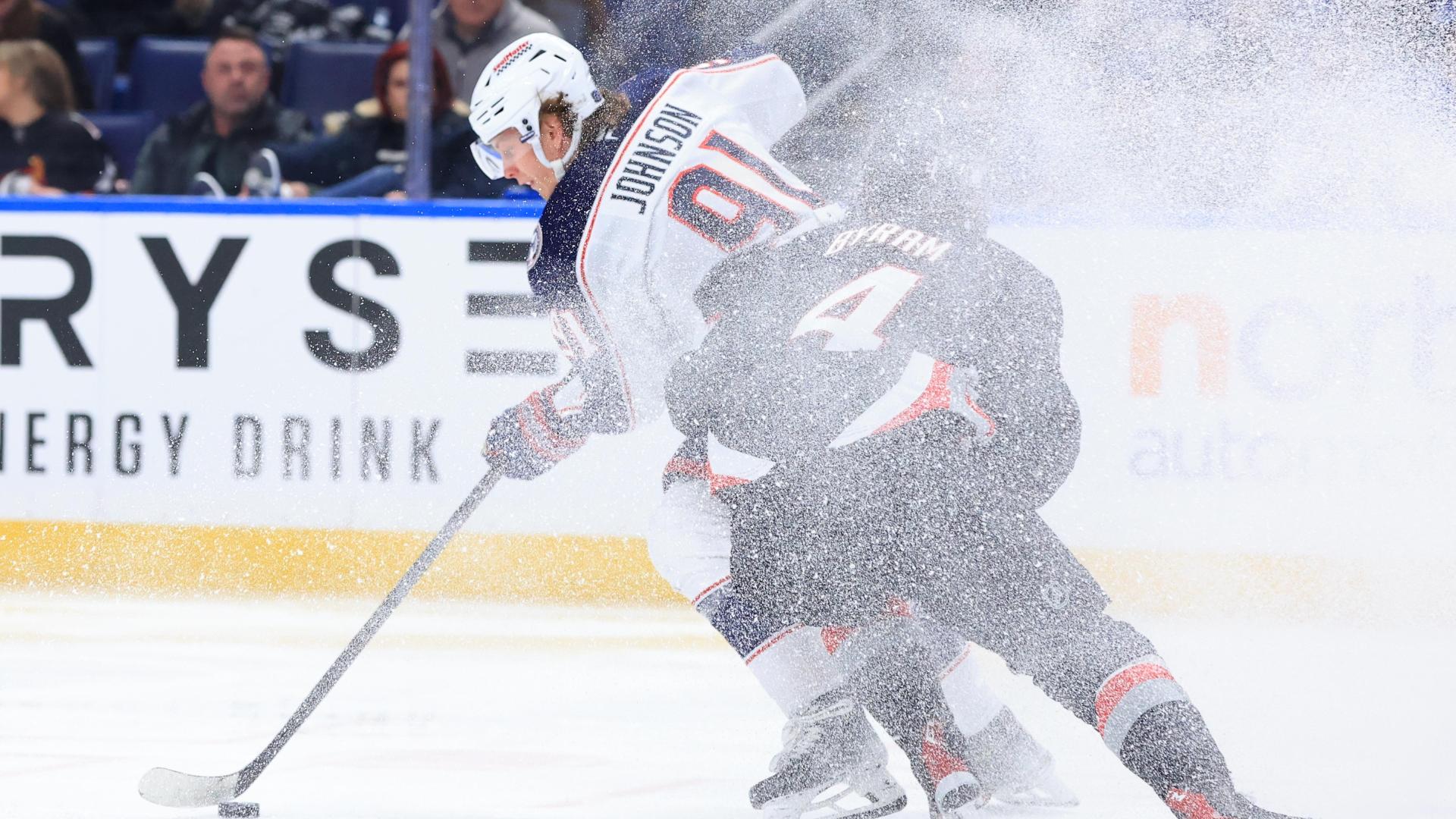 Kent Johnson scores beautiful spinning goal for Blue Jackets