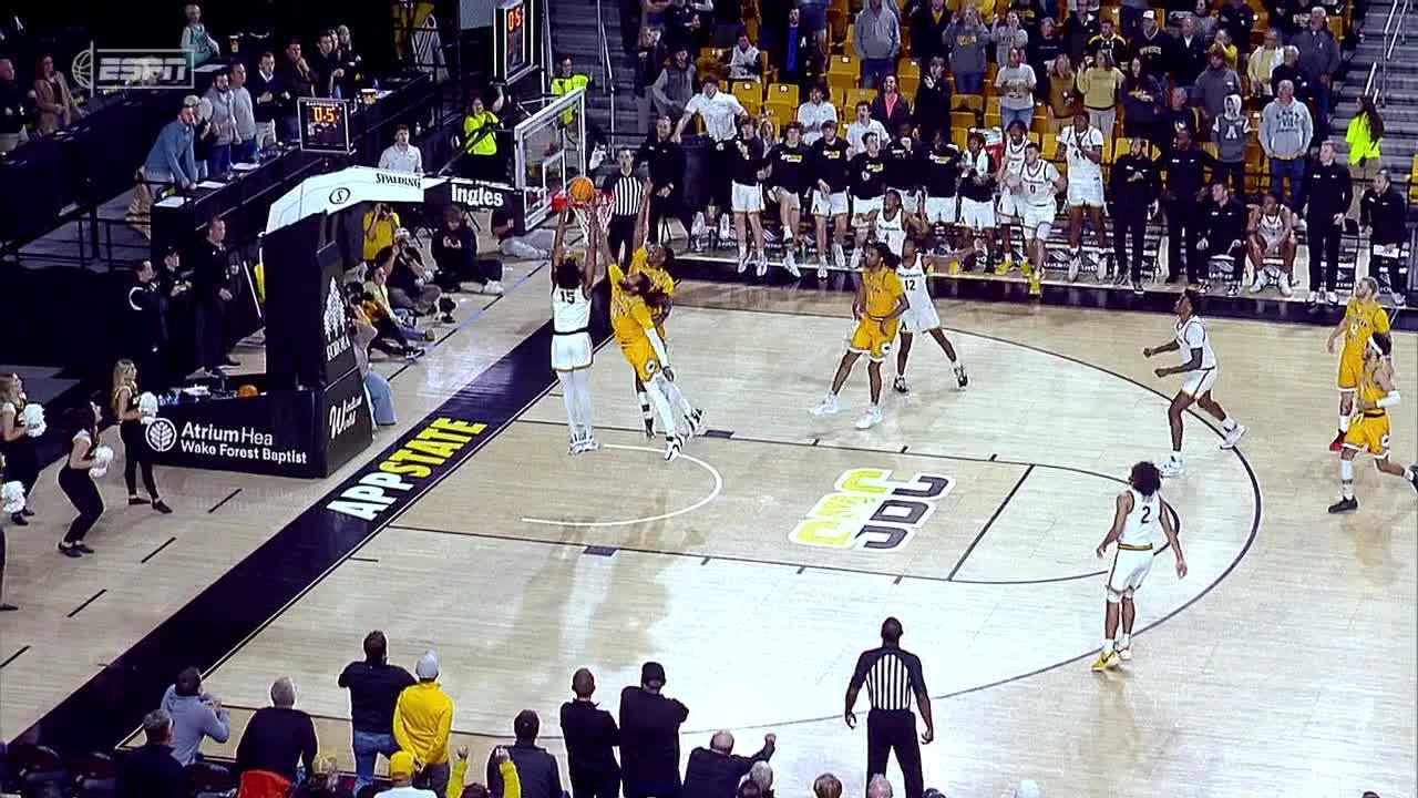 CJ Huntley's dunk wins it for App State in final second