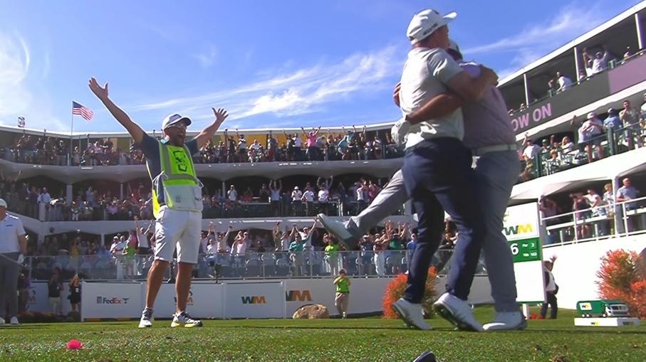 Wild scences in Phoenix after Emiliano Grillo's slam-dunk ace