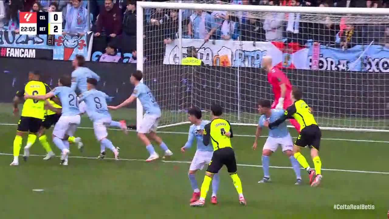 Diego Llorente slots in the goal for Real Betis