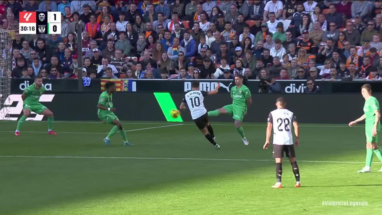 Cristhian Mosquera finds the back of the net for Valencia