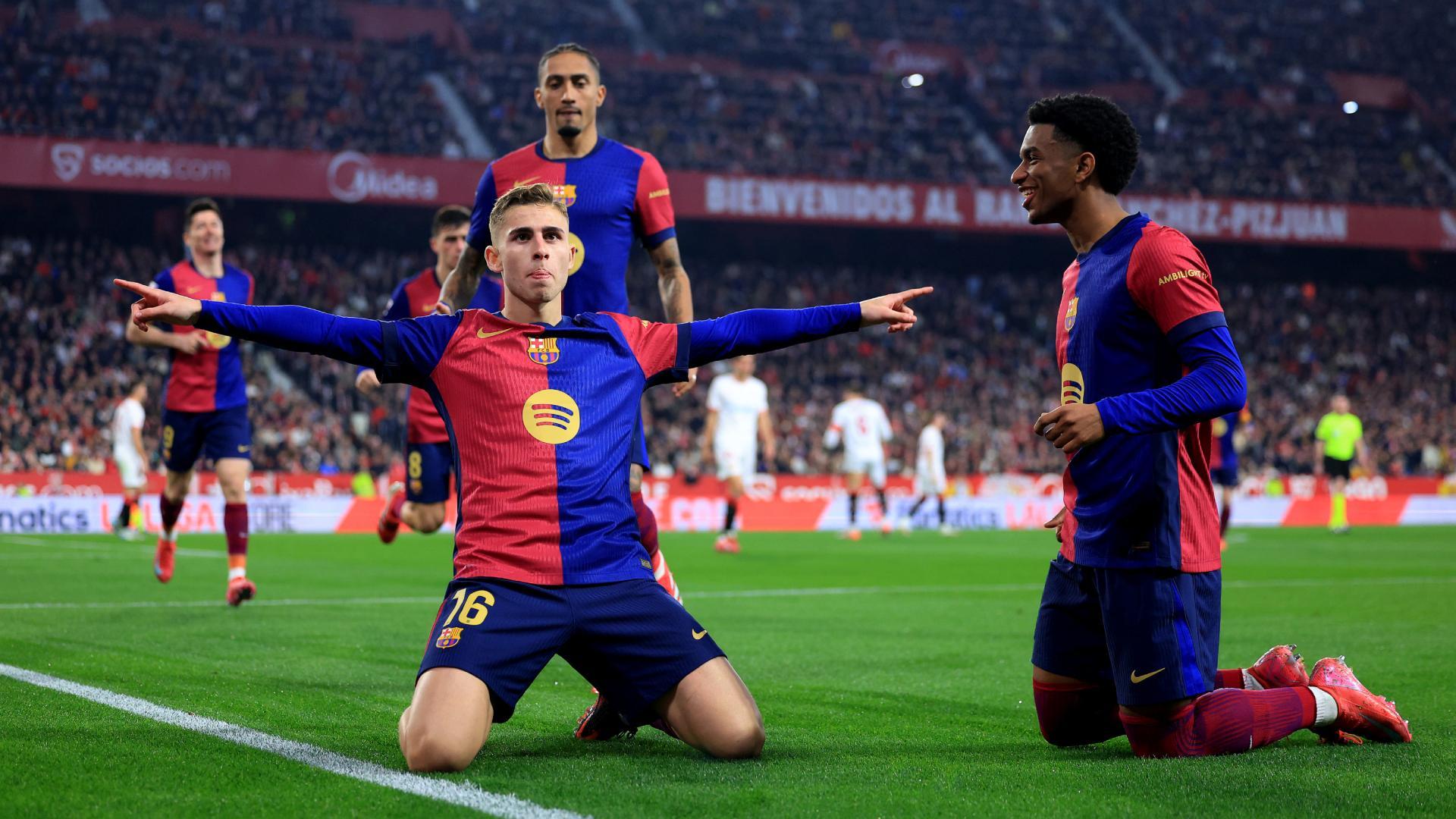 Fermín López scores powerful header for Barcelona