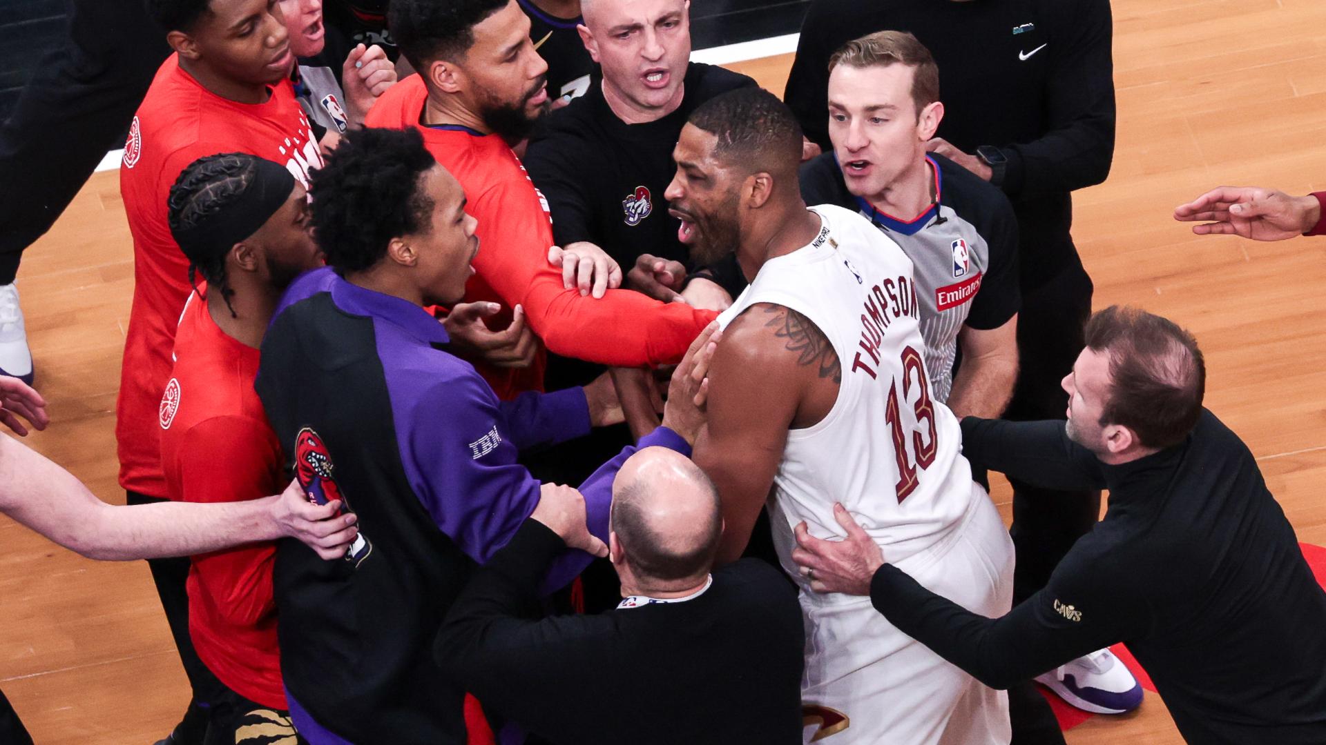 Tempers flare after Tristan Thompson runs up score with late dunk