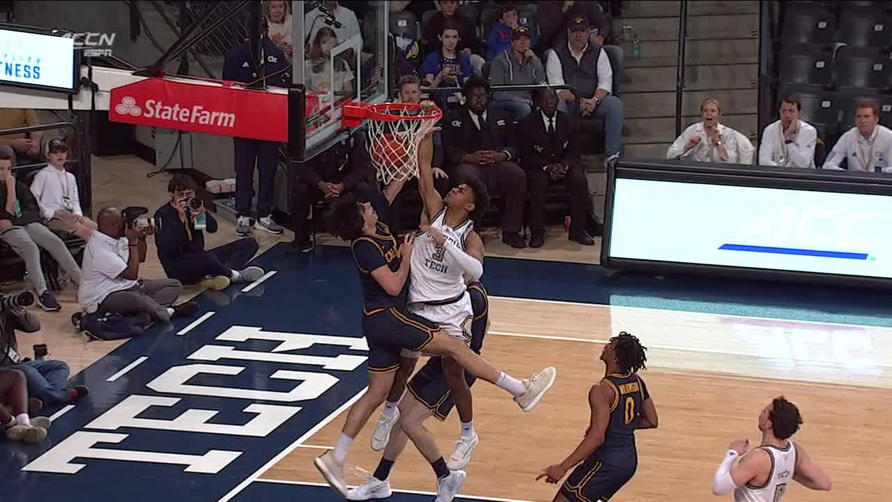 Jaeden Mustaf throws down a nasty poster jam vs. Cal