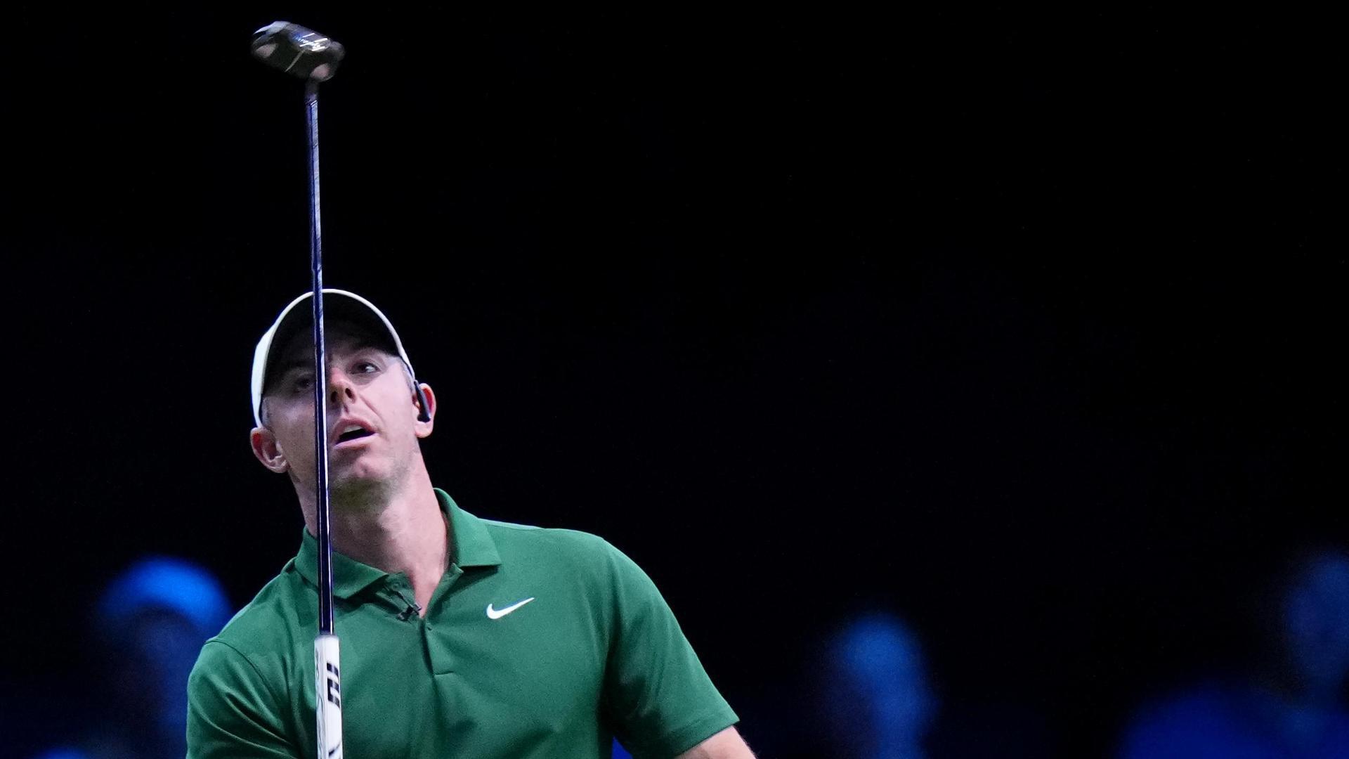 Rory tosses putter after narrowly missing a birdie
