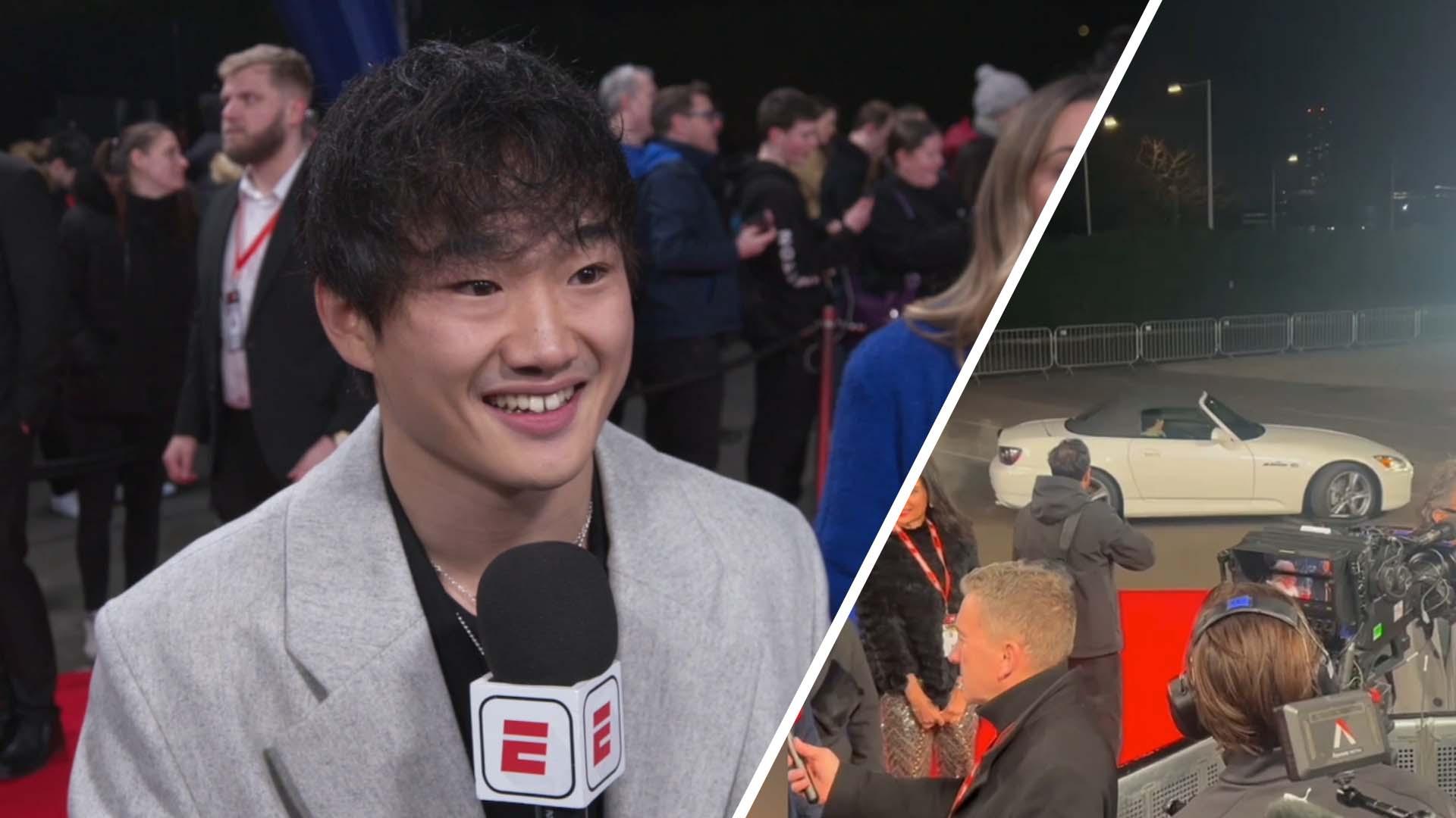 Yuki Tsunoda rates his F1 75 red carpet donuts '4/10'