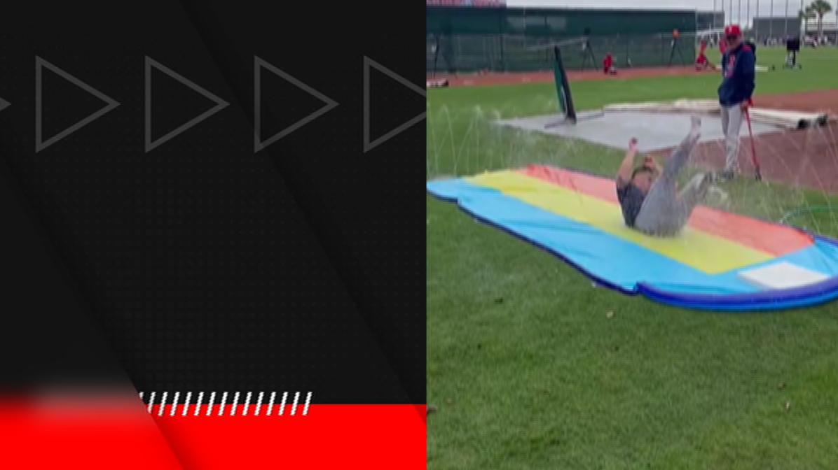 Red Sox break out the Slip 'N Slide to practice sliding