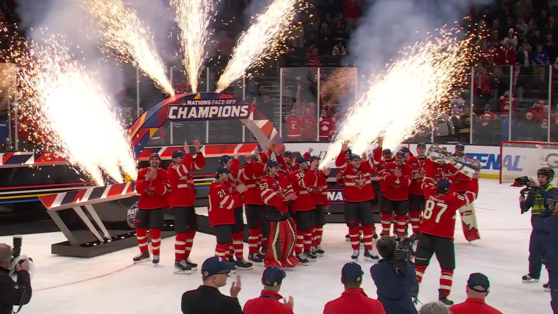 Sidney Crosby hoists trophy as Canada wins 4 Nations Face-Off