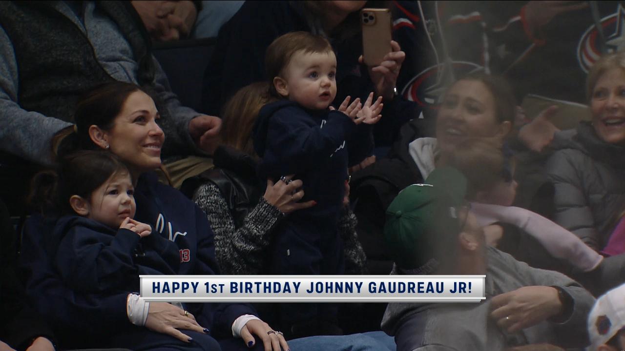 Fans in Columbus sing 'Happy Birthday' to Johnny Gaudreau's son