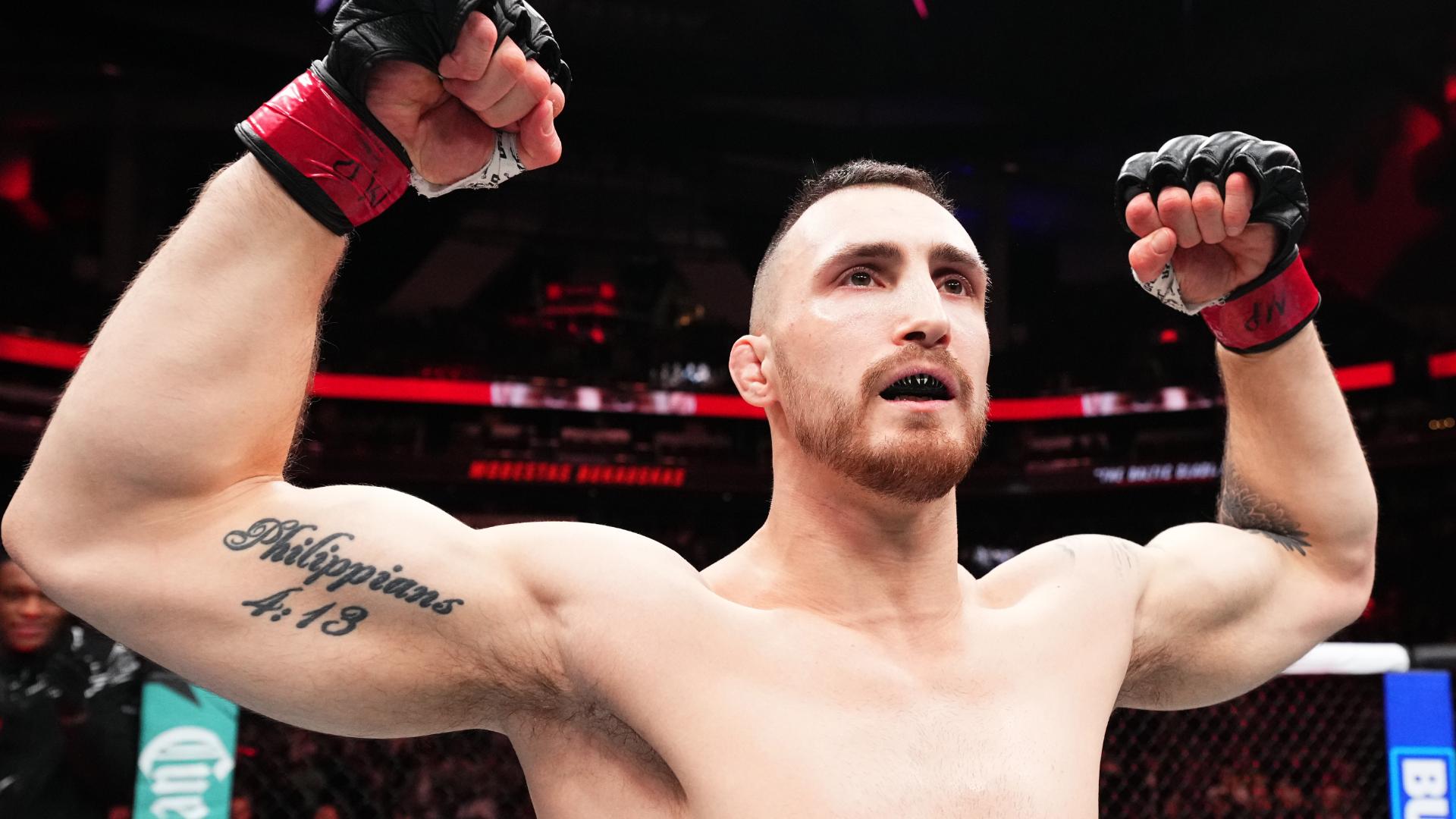 Modestas Bukauskas sends Raffael Cerqueira to the mat for finish
