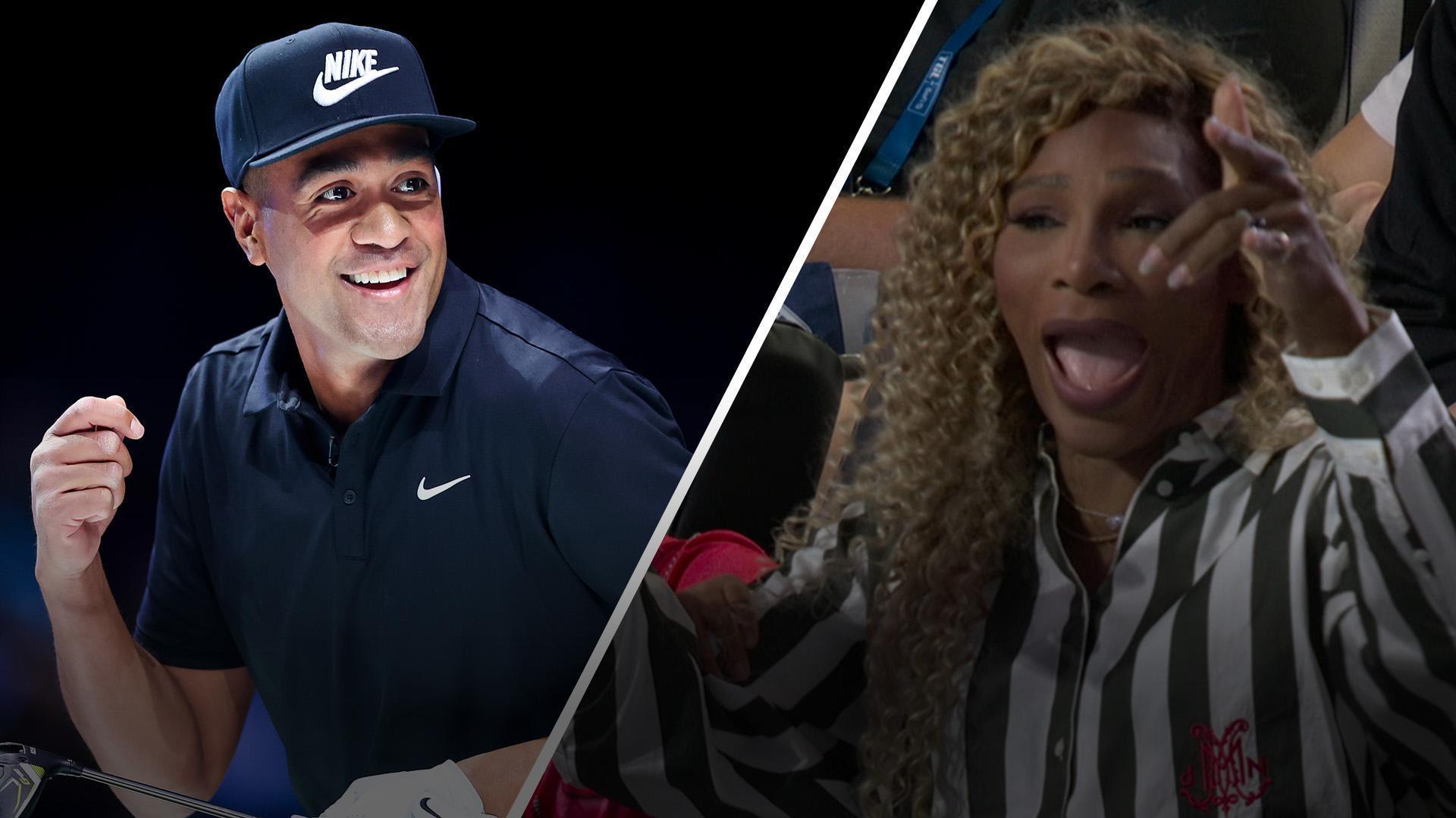 Tony Finau has Serena Williams dancing before his tee shot