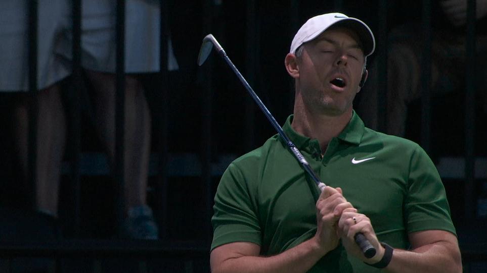 Rory McIlroy left stunned after chip shot bounces off the pin