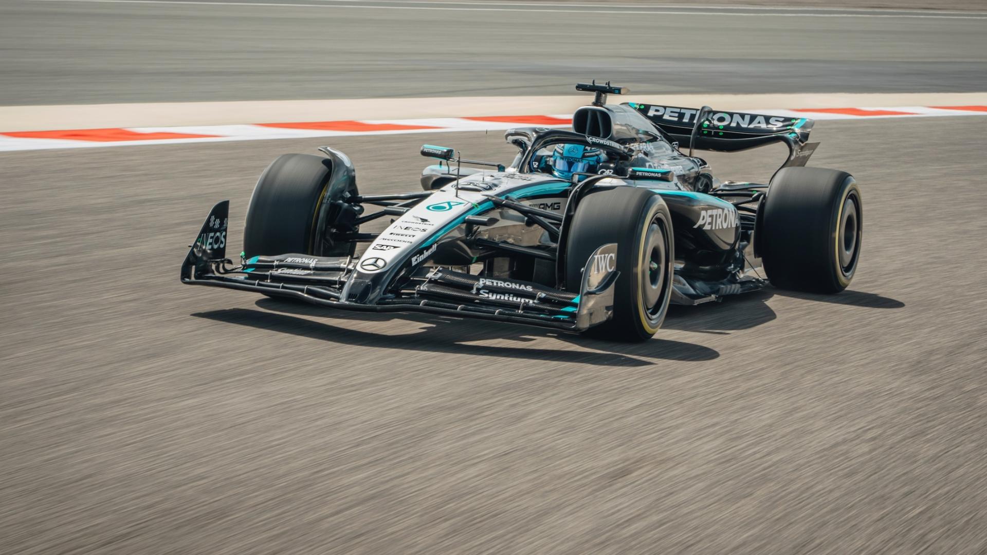 Mercedes W16 makes track debut in Bahrain