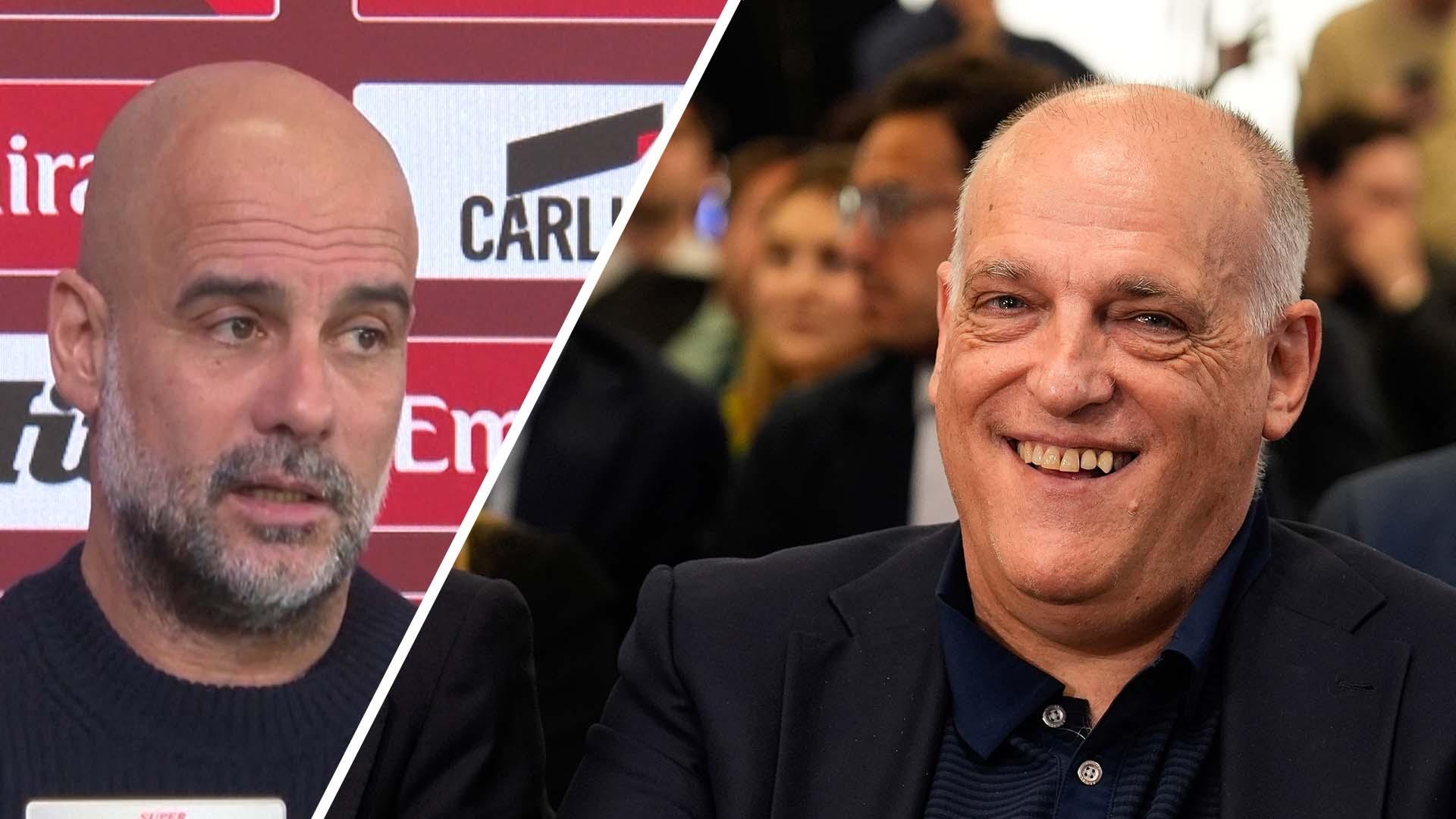 'Next!' - Guardiola refuses to respond to questions about Javier Tebas