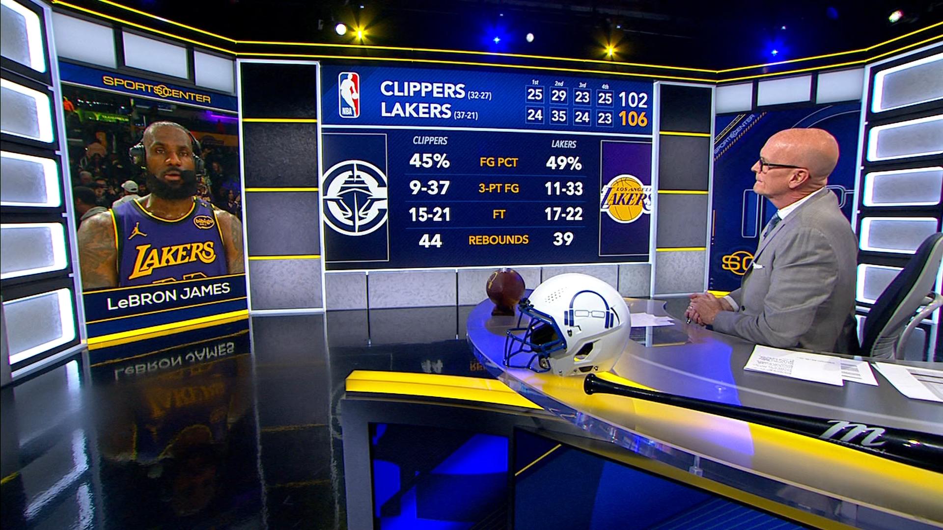 LeBron joins SVP after Lakers' 5th straight win