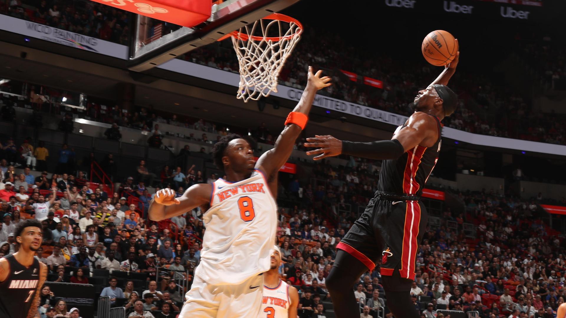 Bam Adebayo glides in for a big Heat dunk