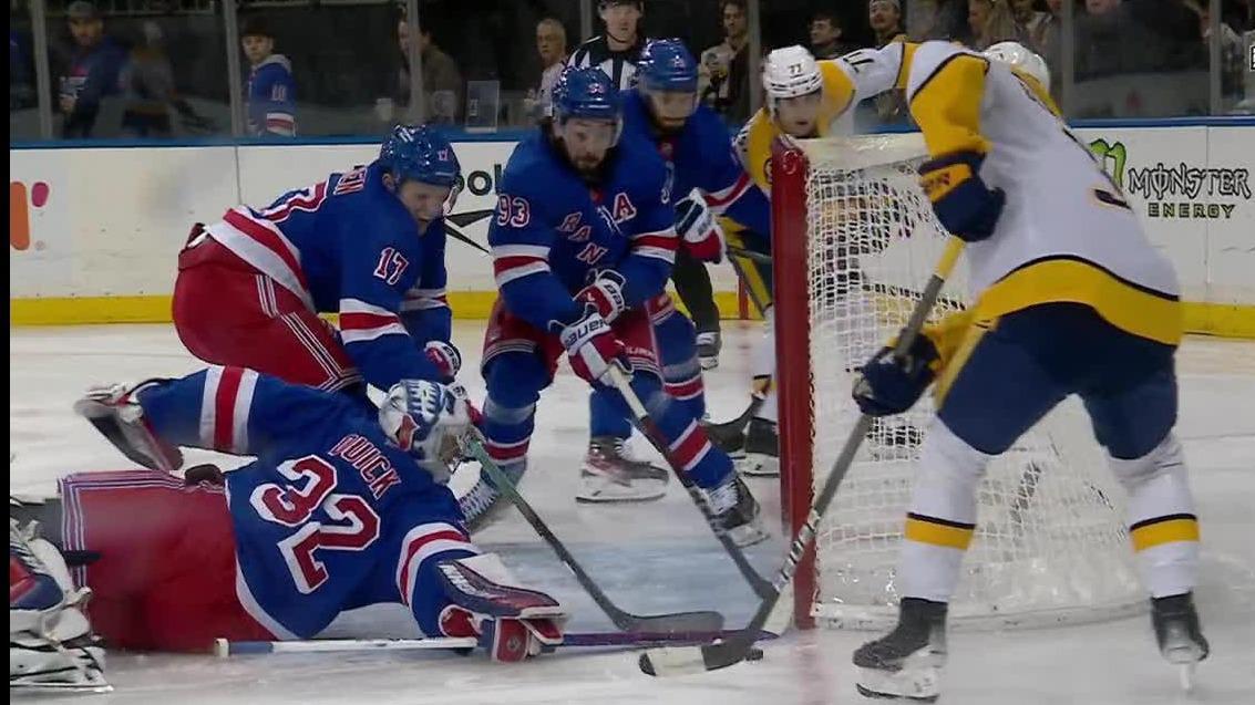 Jonathan Quick makes a stellar save for the Rangers