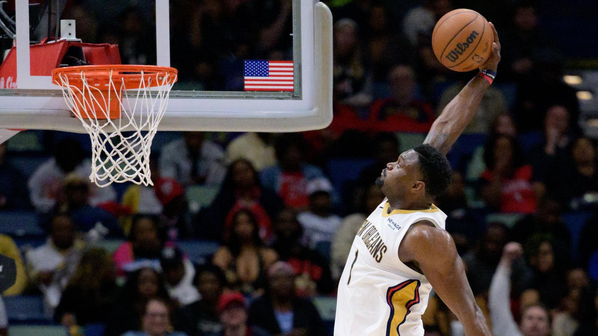 Zion Williamson elevates for flush for Pelicans