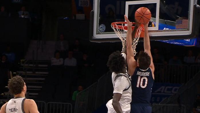 Baye Ndongo chases down the dunker for stellar block