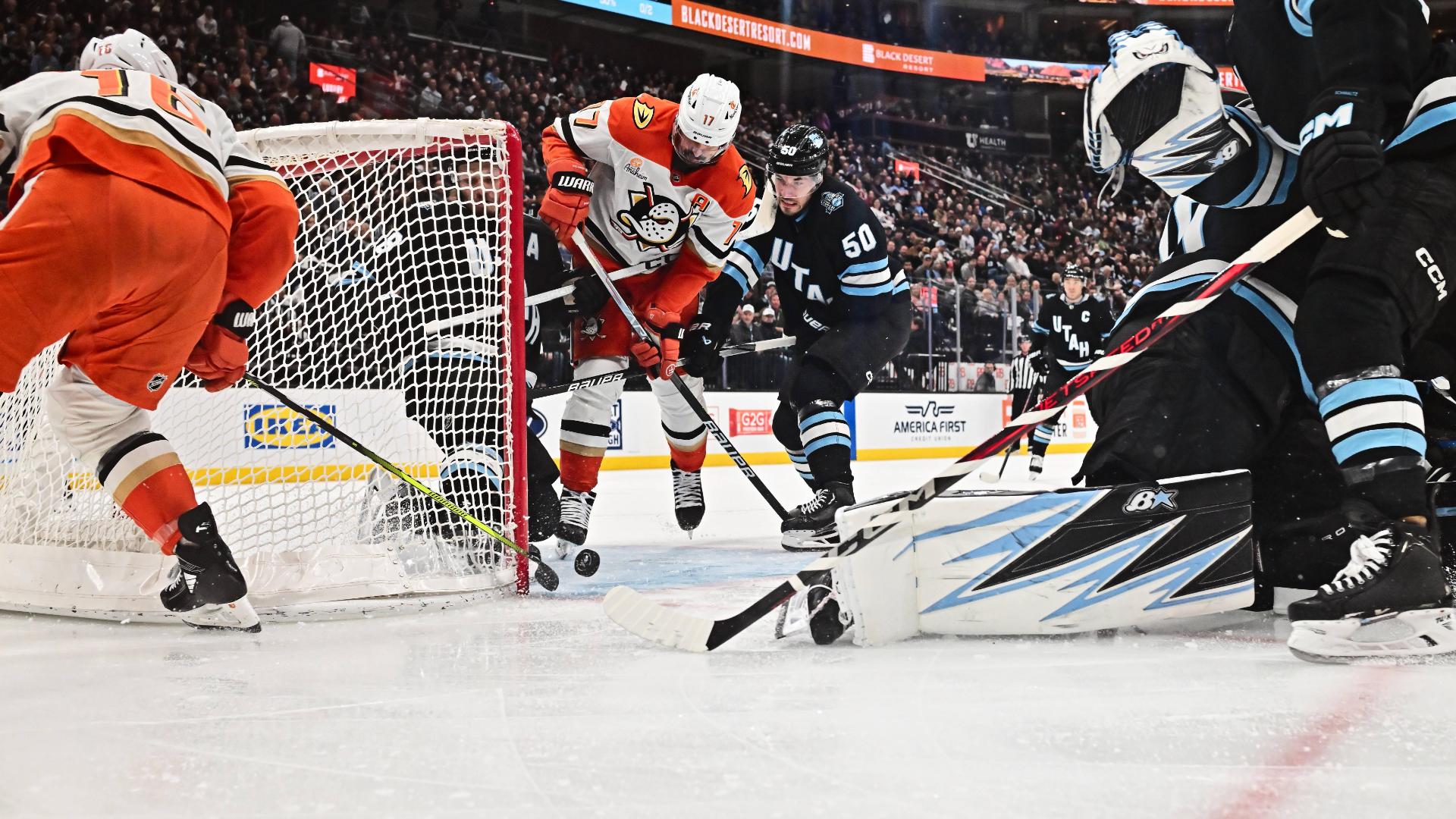 Mikhail Sergachev's kick save prevents a goal vs. Ducks