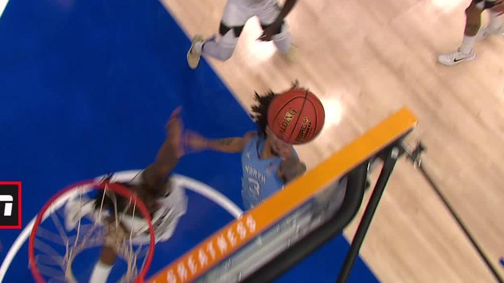 Elliot Cadeau lays out for a steal, gives UNC lead