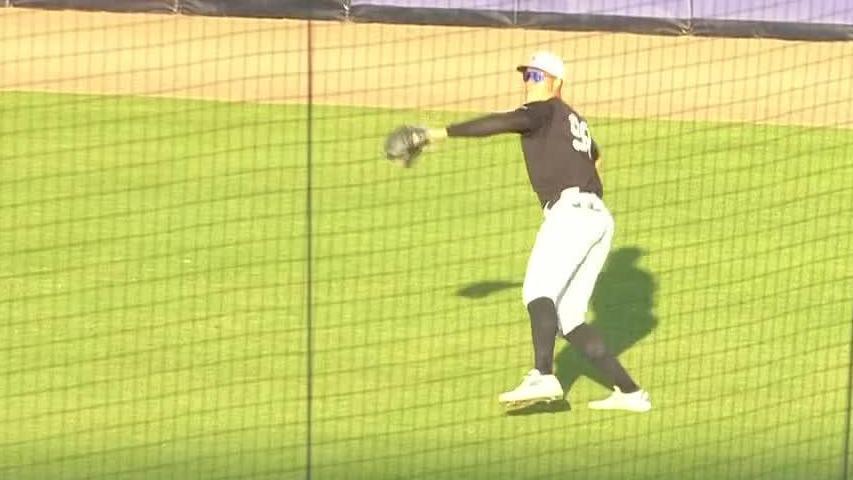 Judge shows off the arm in spring training