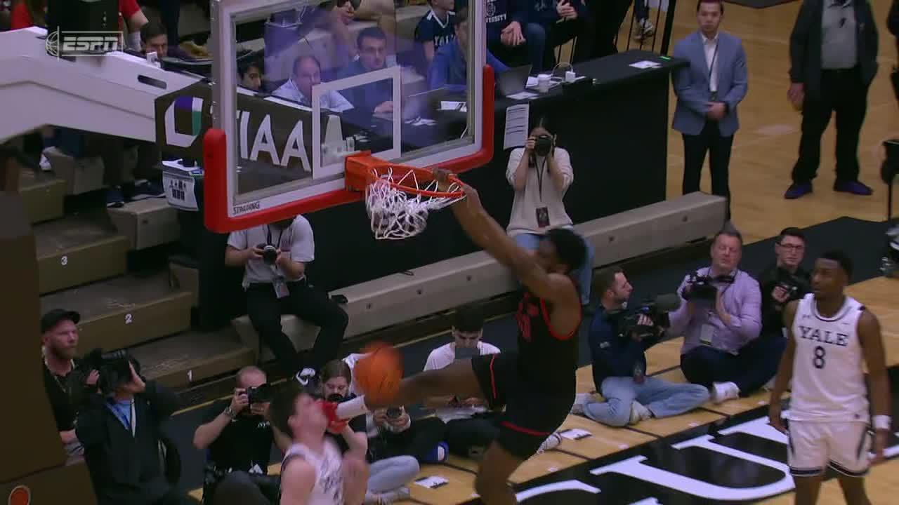 AK Okereke posterizes a Yale defender for Cornell