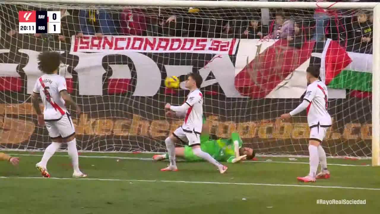 Martín Zubimendi slots in the goal for Real Sociedad