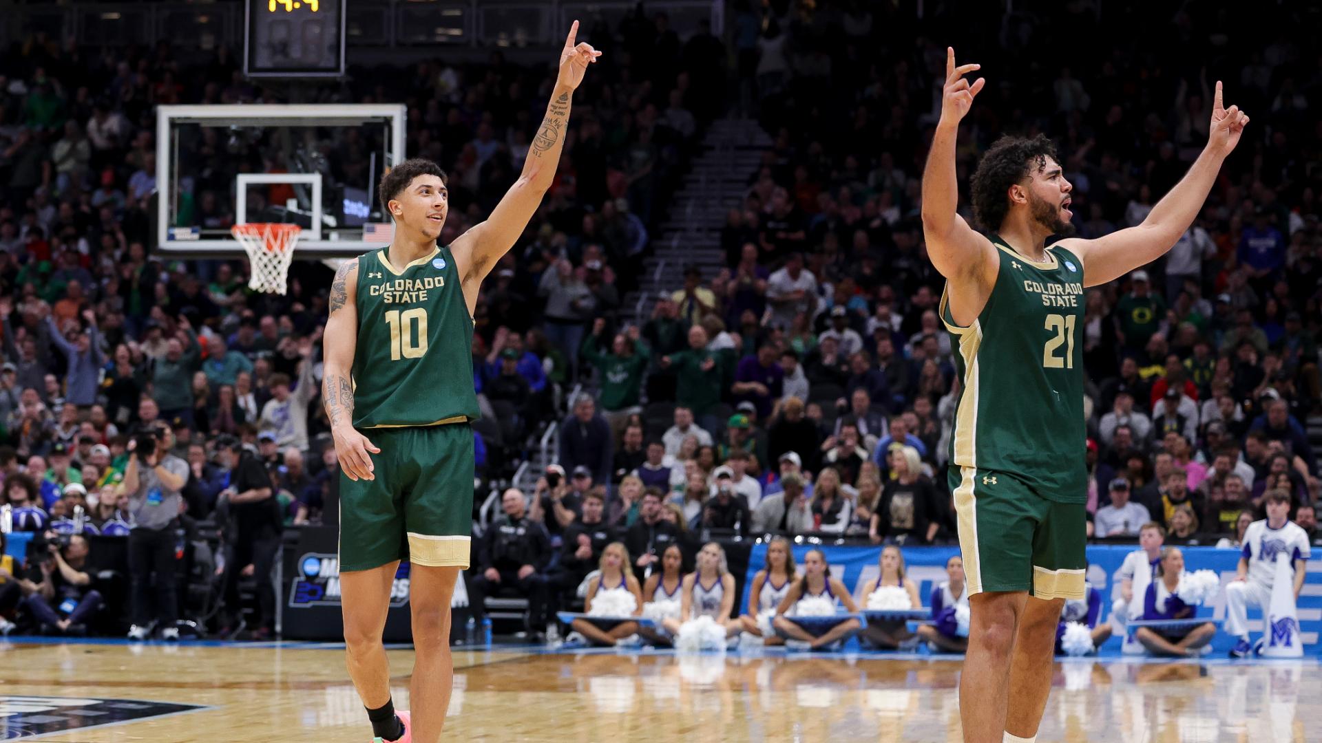 Colorado State celebrates knocking off 5-seed Memphis