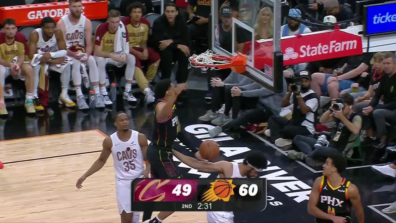 Ryan Dunn skies for a big jam on Jarrett Allen