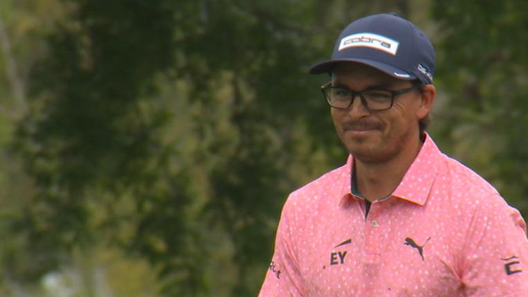 Rickie Fowler holes out from fairway for eagle