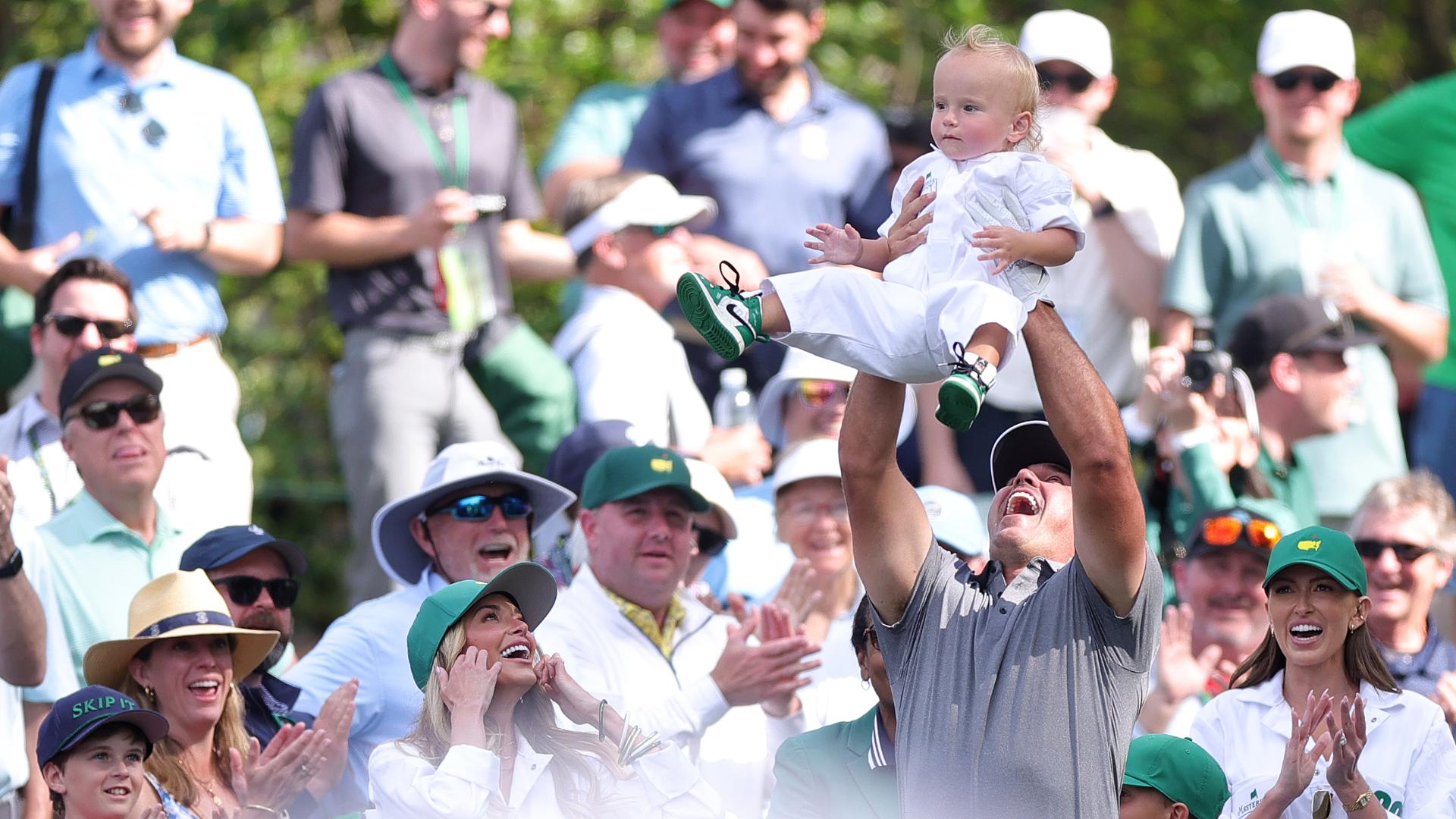 Brooks Koepka spins in hole-in-one, lifts son in celebration
