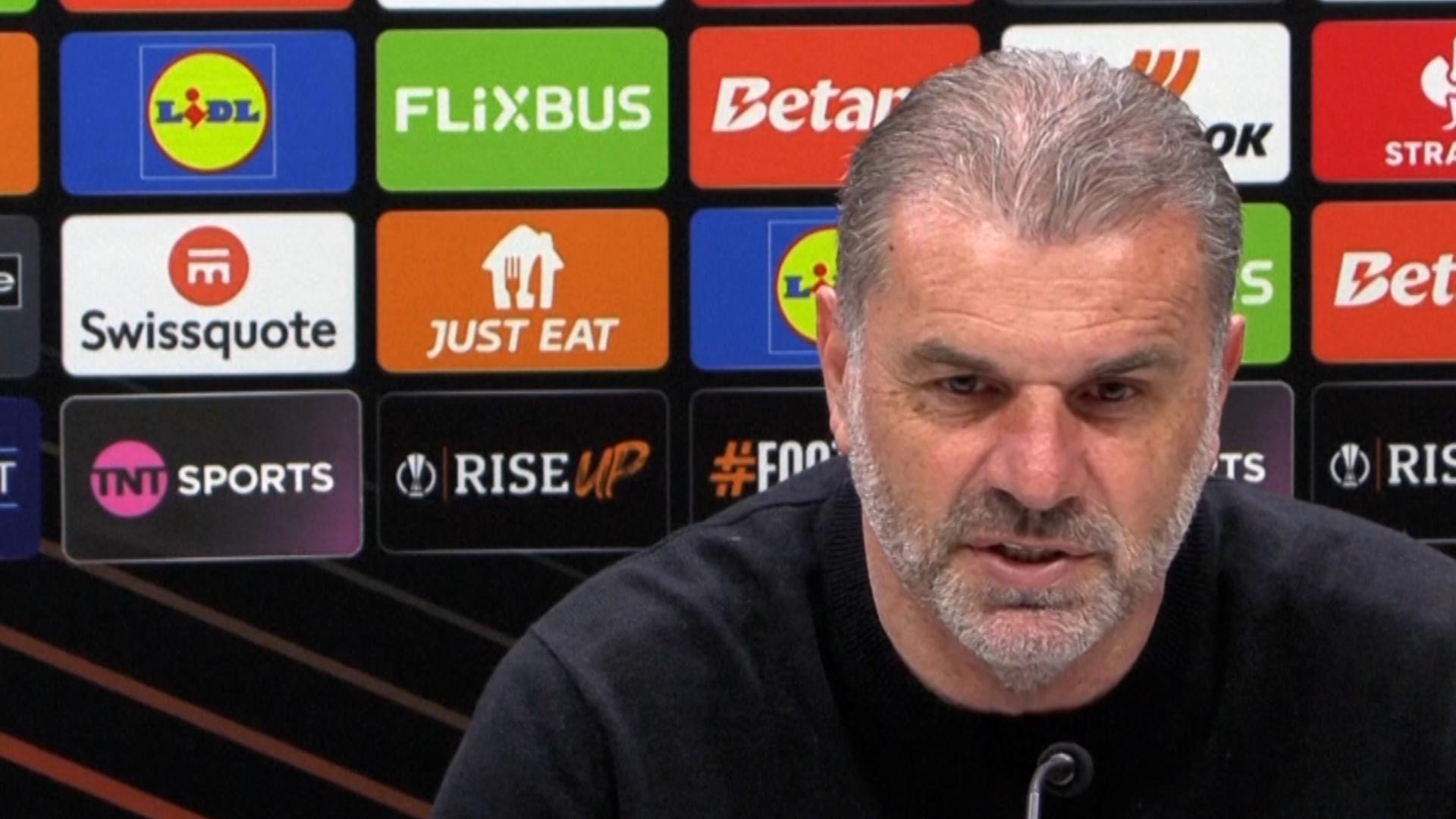 Postecoglou frustrated with 'football gods' after draw vs. Frankfurt