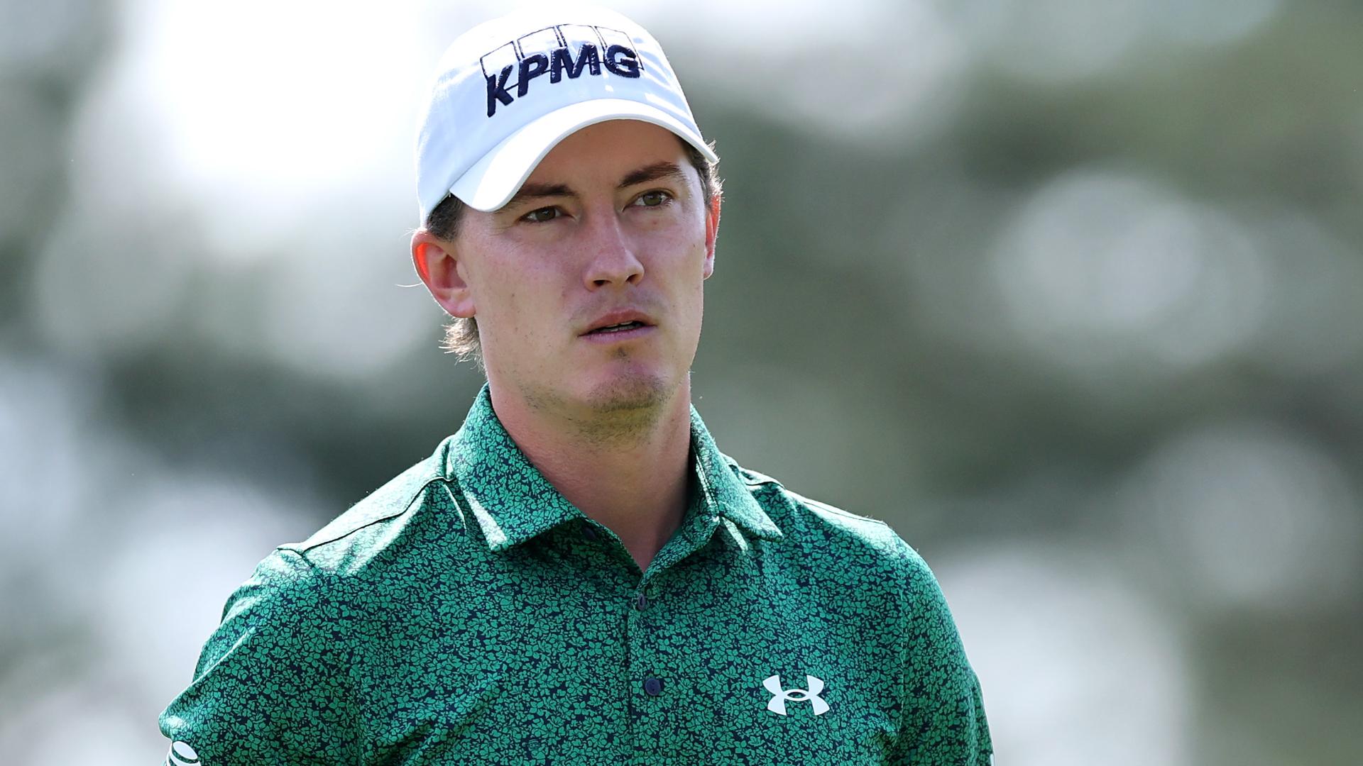 Maverick McNealy bounces in bunker shot for sweet birdie