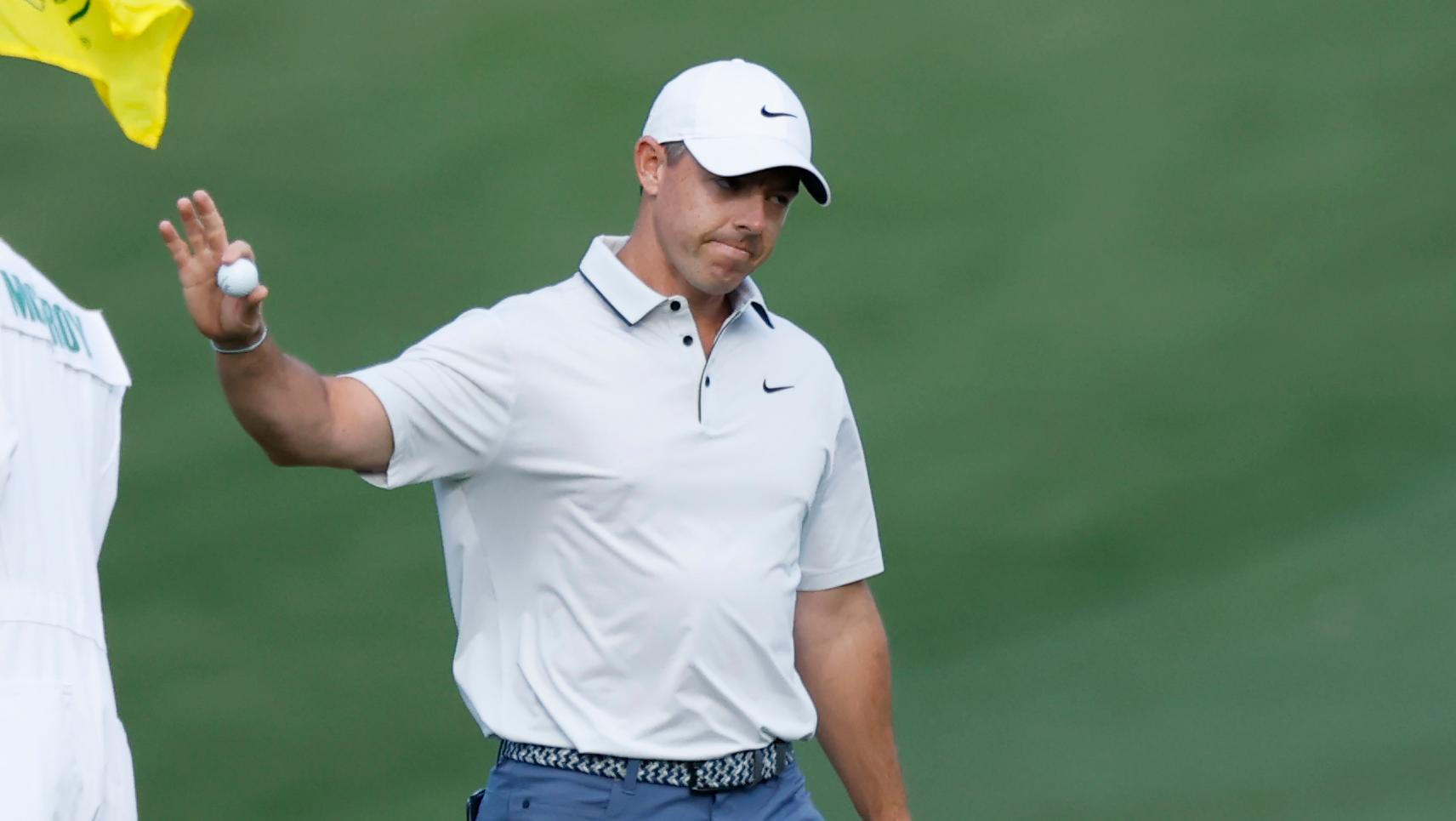 Rory walks after his approach shot on stellar eagle