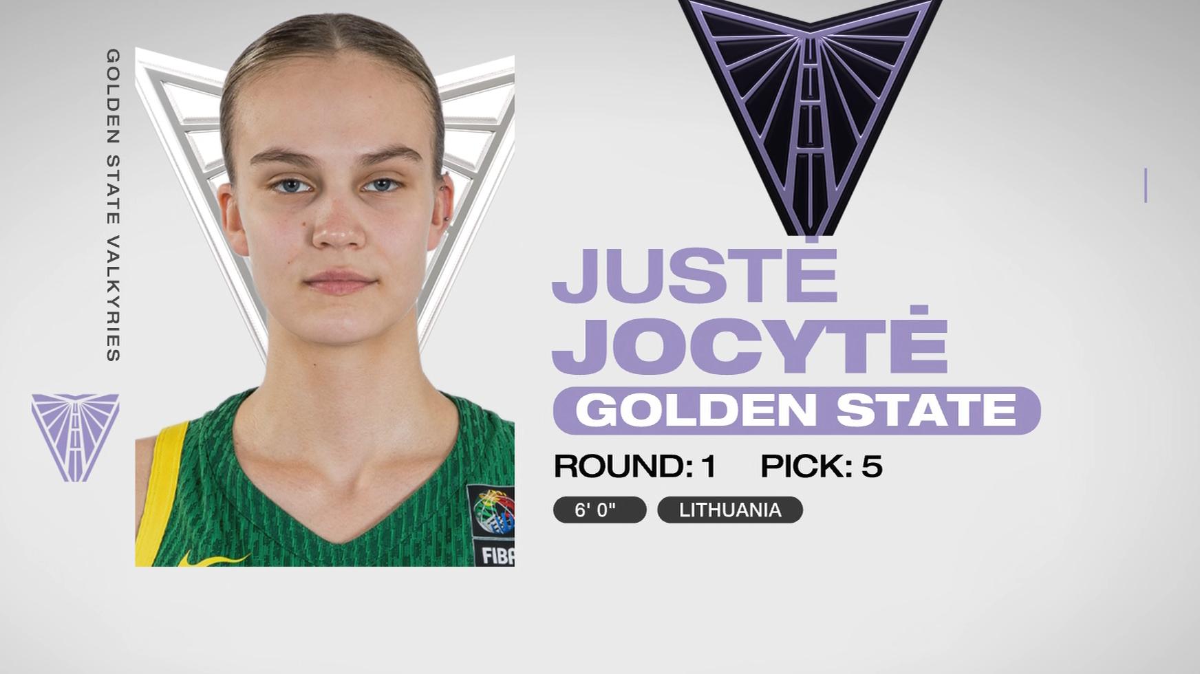 Juste Jocyte selected No. 5 with Valkyries' first-ever draft pick