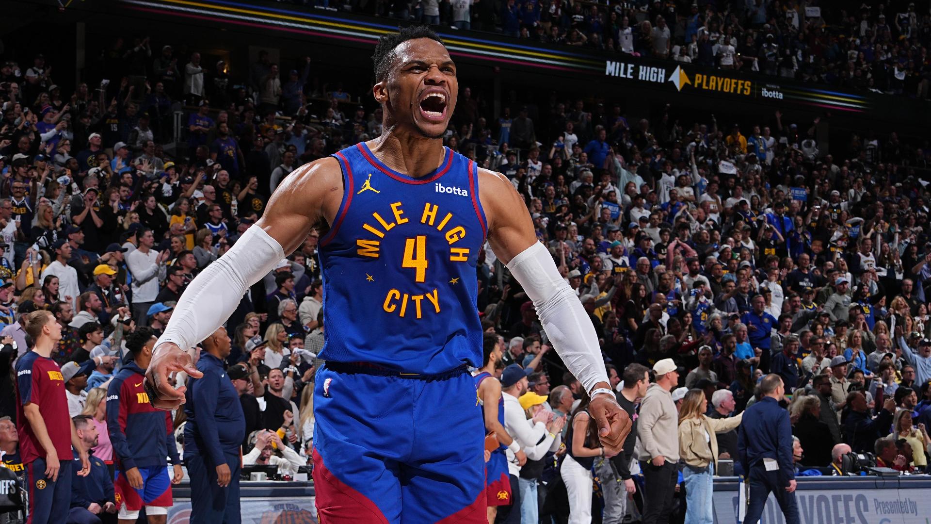 Russell Westbrook's clutch defensive play helps Nuggets hang on in Game 1
