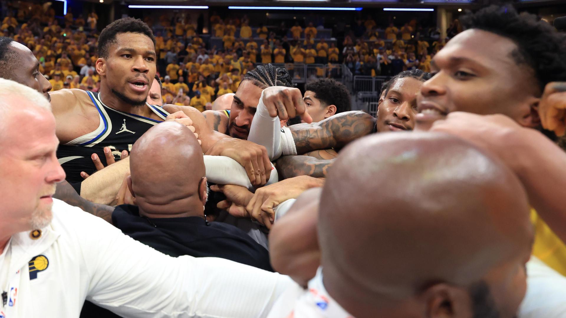 Giannis gets into it with Mathurin, Haliburton's dad after loss
