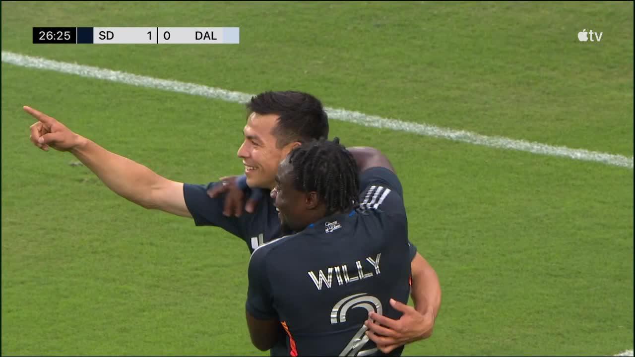 Hirving Lozano scores goal for San Diego FC