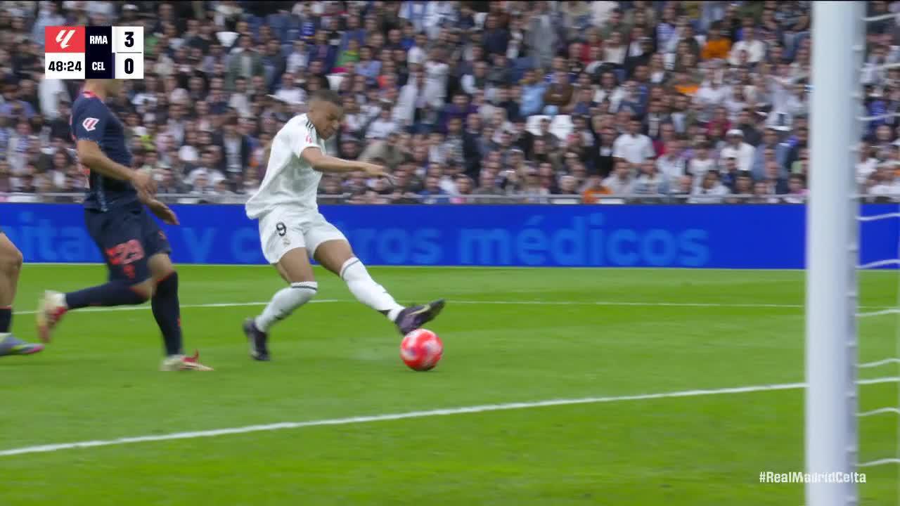 Real Madrid's Mbappé slots in 2nd goal vs. Celta Vigo